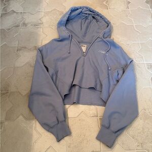 Hollister Light Blue Cropped Hoodie